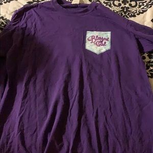blessed girl long sleeve purple tee